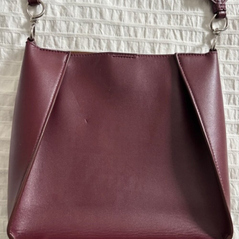 Stella McCartney Eco Alter Nappa Perforated Logo Mini Crossbody, Burgundy - Picture 2 of 16